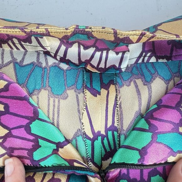 OOAK Vintage Striped Geometric Jewel Tone Handmade Maxi Kaftan W Belt Size M/L - Picture 9 of 10